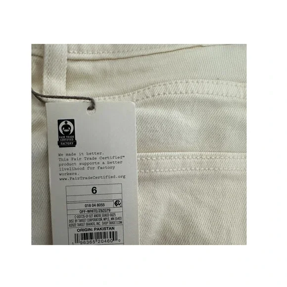 New a new day Tapered Leg Highest Rise Relaxed Hip & Thigh Cream Jeans Sz 6 - Picture 7 of 9